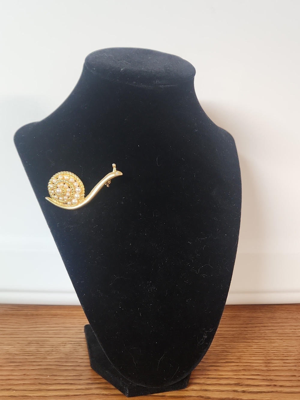 Gold Pearl Spiral Snail Brooch - Women's Jewelry